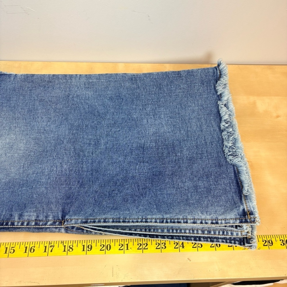APNY • Fray Hem A-Line Denim Midi Pencil Skirt - Picture 15 of 15